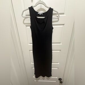Reformation. Ribbed Knit Sleeveless Midi Dress. Black. Size Small.